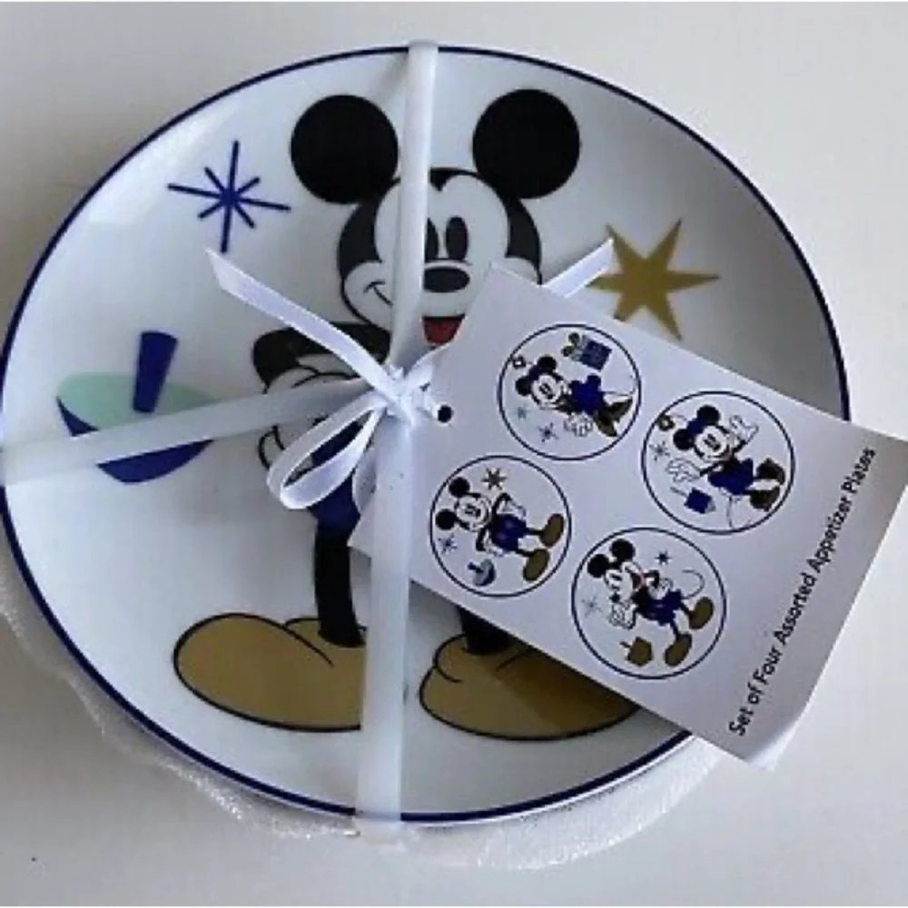 Disney Mickey & Minnie Mouse Hanukkah Celebration Appetizer Plates set o…